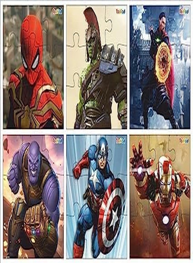 TodFod Wooden Jigsaw Puzzles 54 Pieces 6 in 1, Anime Cartoon Characters Educational Toy for Age 3+ Kids & Children Preschool Learning (Set of 2) (Avengers & Cars) - Image 2